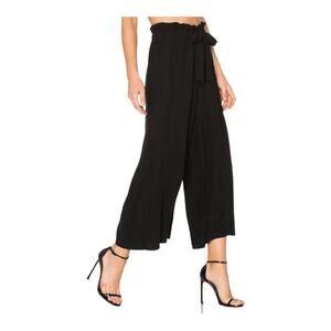Ulla Johnson Women's Black Wide Leg Pants Size 2 Oversized Loose Fit Rayon Crop